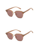 UV Protection Clubmaster Sunglasses Brown, Golden)